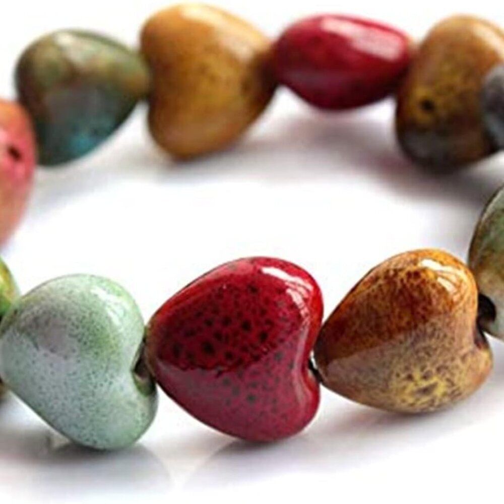 Bracelet Colorful Ceramic Handmade Simple Ethnic Style Variety of Shapes Elastic